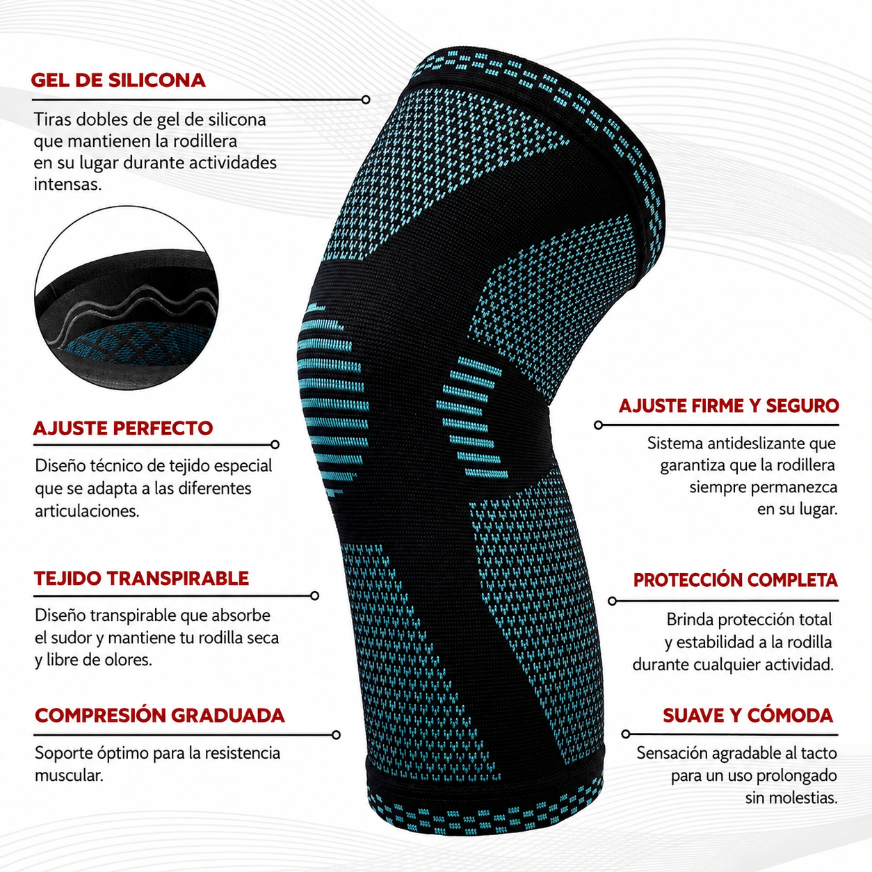 Rodillera de Compresión 360° FitNova