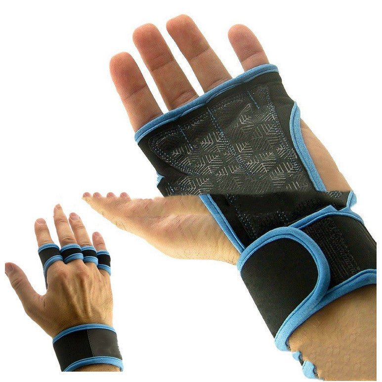 Guantes de levantamiento de pesas de medio dedo con soporte para muñeca - FitNova