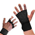 Guantes de levantamiento de pesas de medio dedo con soporte para muñeca - FitNova